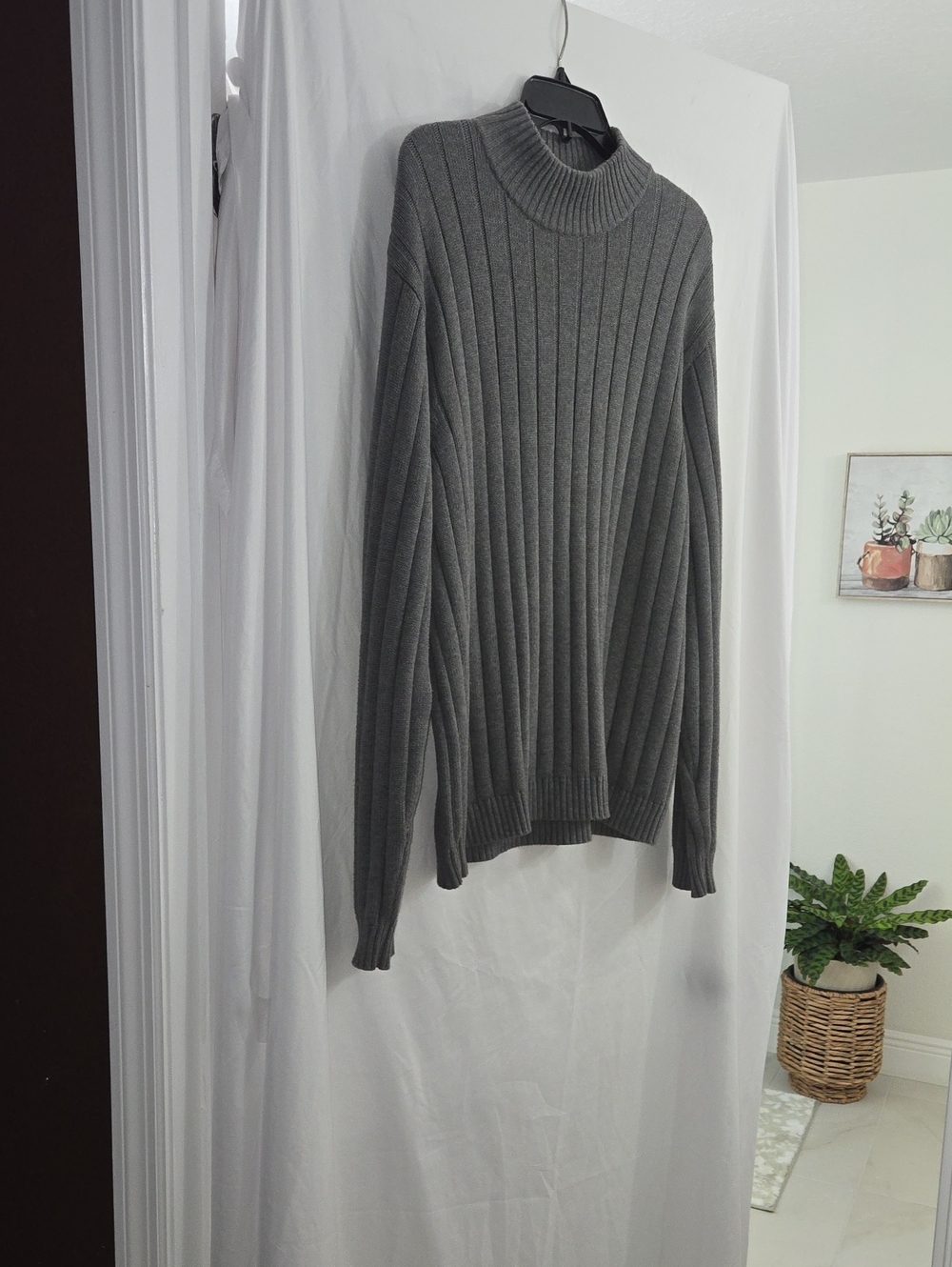 Oscar de la Renta Men's Ribbed Crewneck Sweater - Gray